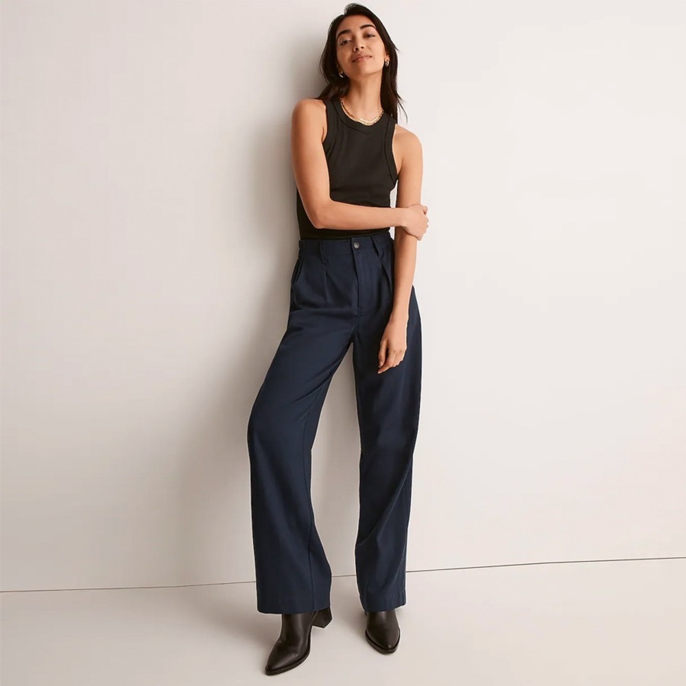 Madewell Women's Straight Leg Pants - Navy